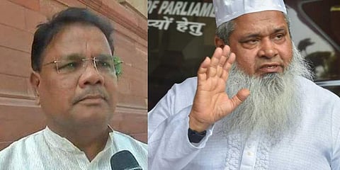 Former Assam Pradesh Congress Committee President Ripun Bora and AIUDF chief Badruddin Ajmal (Photos | ANI, PTI)