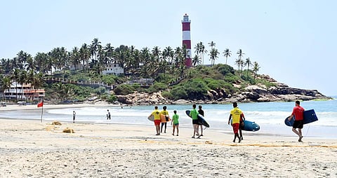 The beaches at Kovalam have been under constant threat of sea erosion. A scene from the Light House Beach at Kovalam. (Photo | Vincent Pulickal, EPS)