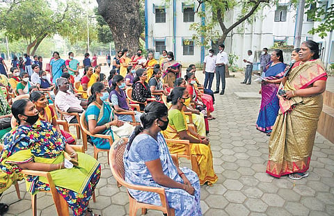 A school management committee meeting held at the Presidency Girls Higher Secondary School in Chennai on Sunday | R Satish Babu