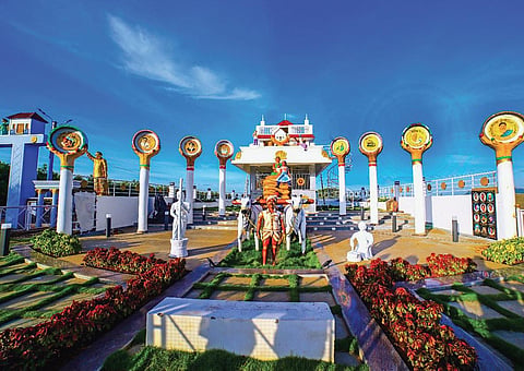 Navaratnalu Alayam built near Srikalahasti town ready for inauguration. (Photo| EPS)
