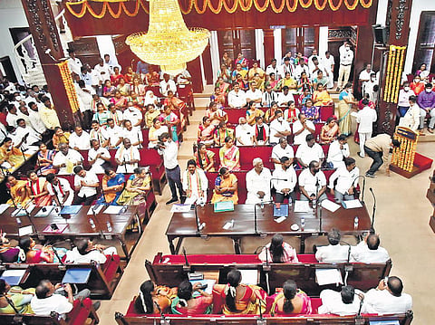 Elected members in celebratory mood in Chennai, on Wednesday | P Jawahar