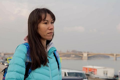 Olena, a Russian citizen who years ago left her home country in opposition to Putin's government has been forced to flee again — this time from her adopted home of Kyiv. (Photo | AP)