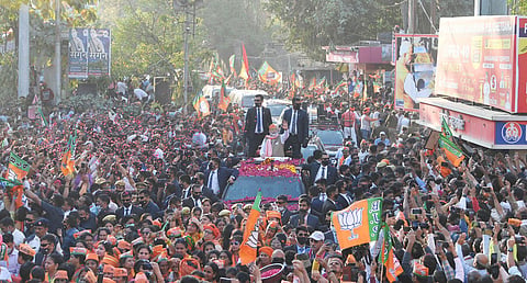 The PM camped for two days till the high octane campaign ended in Varanasi on Saturday evening. (Photo | EPS)