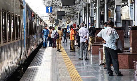 A view of the passengers waiting at Tiruchy railway station. (File photo | M K Ashok Kumar, EPS)