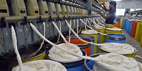 Cotton yarn production.