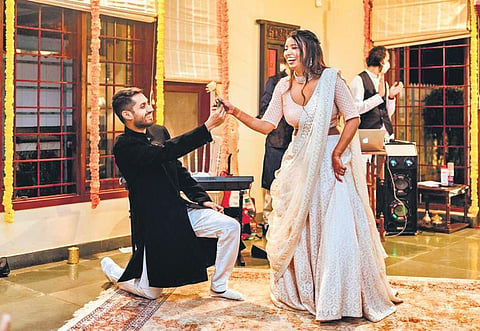 Nakul Kamath and Ipshita Gupta during their sangeet night | Weddings by Flashback