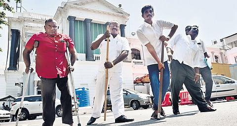 Differently abled individuals who came to the Assembly to witness the session on Thursday | P Jawahar