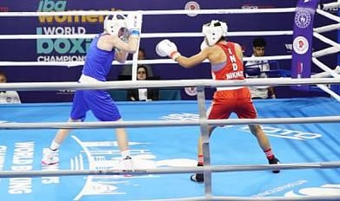 Nikhat later revealed that she had entered the bout with a plan and she was thrilled that she managed to execute it. (Photo | Special Arranagement)