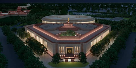 Parliament building in central Delhi.