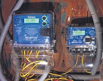 A smart meter installed by Tangedco at a residential complex at Chintadripet in Chennai on Tuesday | P Jawahar