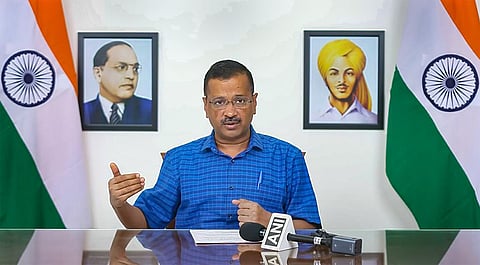 Delhi Chief Minister Arvind Kejriwal during a virtual press conference, in New Delhi. (Photo | PTI)