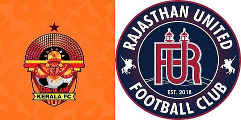 Gokulam FC, Rajasthan United Logo's (Photo | Twitter)