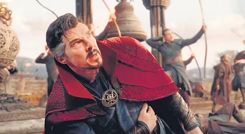 Benedict Cumberbatch as Doctor Strange in the film