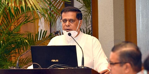 Sri Lankan Aviation Minister Nimal Siripala (Photo | Twitter/@CBSL)