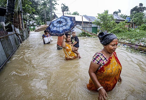 With the flood situation in Assam remaining critical, Chief Minister Himanta Biswa Sarma directed air dropping of food and other relief materials in areas where there is heavy water inundation. (Photo