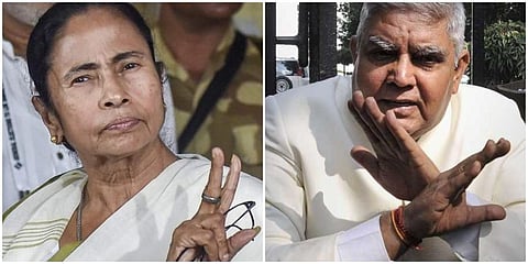 Mamata Banerjee(L) and West Bengal governor Jagdeep Dhankhar (Right)