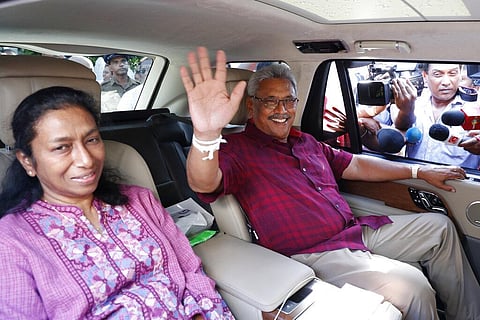 Sri Lanka's President Gotabaya Rajapaksa, his wife and two bodyguards left aboard a Sri Lankan Air Force plane bound for the city of Male, the capital of the Maldives. (Photo | AP)