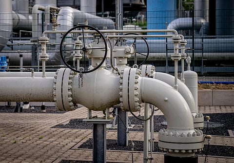 Pipes of the gas storage plant Reckrod are pictured near Eiterfeld, central Germany after the Nord Stream 1 pipeline was shut down due to maintenance. (Photo | AP)