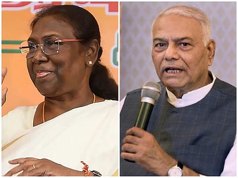 Droupadi Murmu and Yashwant Sinha. (File Photos | PTI)