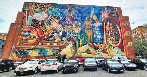 A mural titled ‘Philadelphia Muses