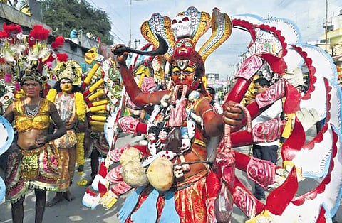 women devotees take part in the procession | Vinay Madapu