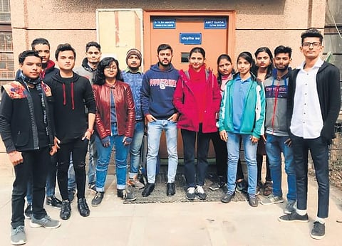 Students of BRAC who are part of the Ilhaam theatre society | express