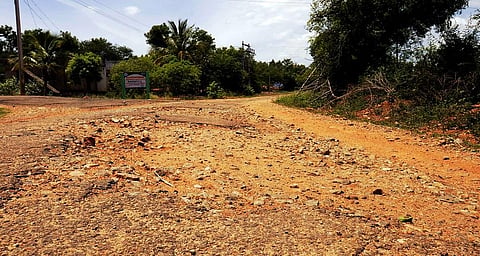 The main road connecting seven villages of the Periyathambiudayanpatti panchayat under Kulathur taluk in Pudukottai..