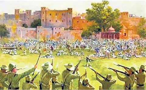  A depiction of the Jallianwala Bagh tragedy 