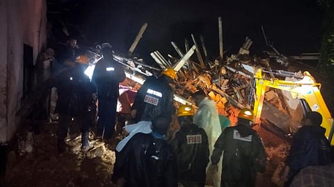 Destruction after Landslide in Bantwal. (Photo | Express)