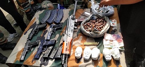 Ammunition recovered from the Militants. (Photo | Express)