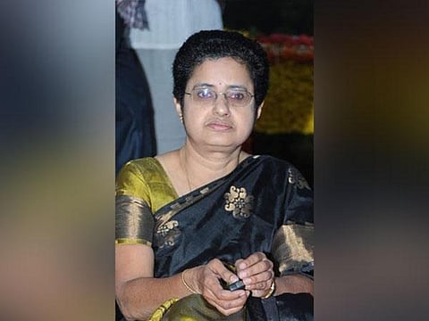 N T Rama Rao's daughter Uma Maheswari. (Photo | ANI Twitter)