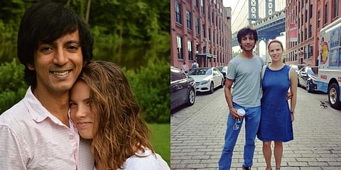 Actor Anshuman Jha with partner Sierra Winters (Photo | Instagram)