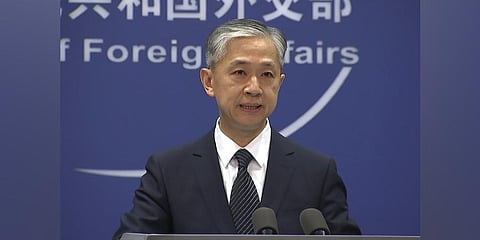 China's Foreign Ministry spokesperson Wang Wenbin speaks during the daily briefing in Beijing. (Photo | AP)