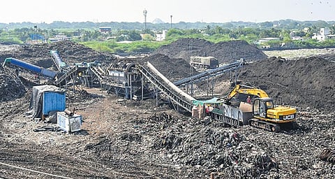 A long shot of the Ariyamangalam dumpyard in Tiruchy | m k ashok kumar