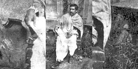 Picture of Sri Aurobindo Ghose published in the weekly Bande Mataram magazine in 1907.
