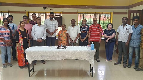 The twin towers being built by the builder at JP Nagar Vth Phase against which residents have waged a legal battle; residents celebrating the demolition of Twin Towers in Noida. (Photo | EPS)