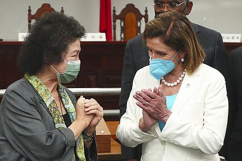 U.S. House Speaker Nancy Pelosi visits a human rights museum in Taipei. (Photo | AP)