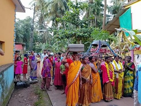 The all-woman wedding held at Taramakki, near Gokarna, on Friday. (Photo | EPS)