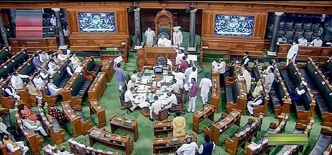 Lok Sabha during Monsoon Session of Parliament, in New Delhi. (File Photo | PTI)