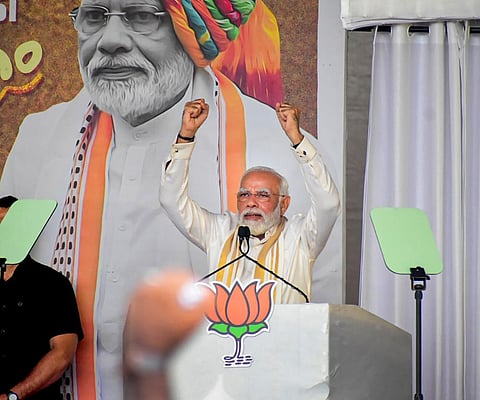 Prime Minister Narendra Modi addresses a public meeting, in Kochi, Thursday, Sept 1, 2022. (Photo | PTI)