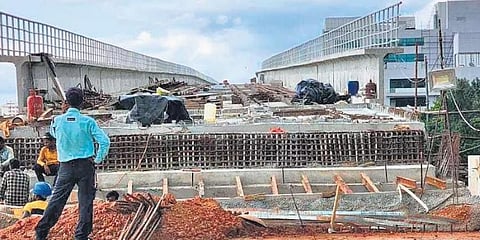 Work in progress at Baiyappanahalli Metro depot