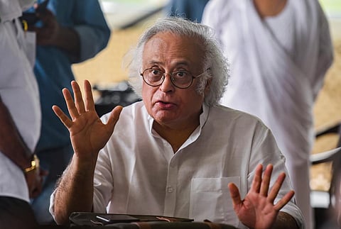Congress leader Jairam Ramesh talks to the media ahead of the launch of Bharat Jodo Yatra, in Kanyakumari, Wednesday, Sep 7, 2022. (Photo | PTI)
