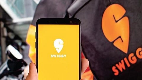 The logo of the food delivery app Swiggy.