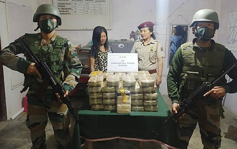 Assam Rifles with the consignment. (Photo | Special Arrangment)
