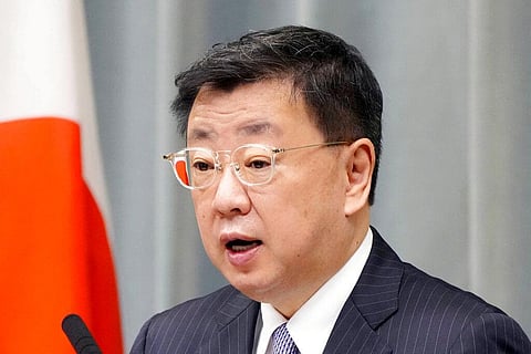 Japan's Chief Cabinet Secretary Hirokazu Matsuno speaks at a regular news conference in Tokyo Monday, Sept. 262, 2022. (Photo | AP)