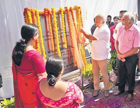 Manish Sisodia at the foundation stone laying ceremony on Tuesday | Express