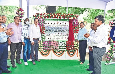 Chief Secretary Suresh Chandra Mahapatra laying the foundation stone of OPGC’s Flu Gas De-sulphurisation System in Jharsuguda (File photo) | Express