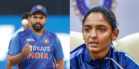 Rohit Sharma, captain of the men's side and Harmanpreet Kaur, captain of the women's side. (File Photo | PTI)