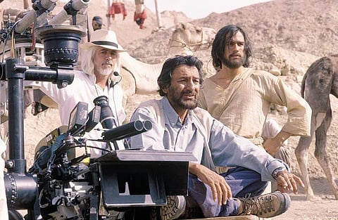 Shekhar Kapur shared this picture tweeting: '#HeathLedger and me, with the amazing Bob Richardson DOP on sets in Morocco.'