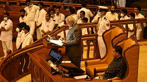Kerala Governor Arif Mohammed Khan addressing the Assembly | EXPRESS